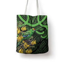 New Zealand Parakeet Bird Tote Bag Maori Kakariki Kowhai Maori Pattern