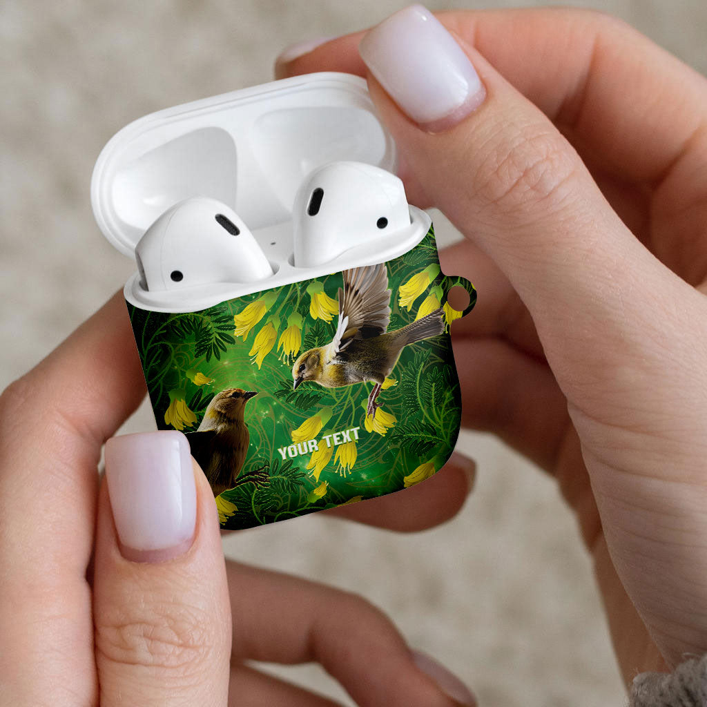 Bellbird New Zealand Personalised AirPods Case Kowhai Flower Maori Pattern LT22 - Polynesian Pride