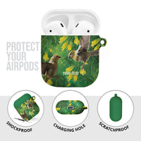 Bellbird New Zealand Personalised AirPods Case Kowhai Flower Maori Pattern LT22 - Polynesian Pride