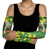 Bellbird New Zealand Personalised Arm Sleeves Kowhai Flower Maori Pattern LT22 - Polynesian Pride