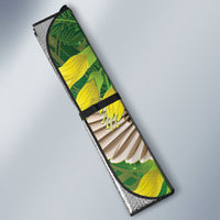 Bellbird New Zealand Personalised Auto Sun Shade Kowhai Flower Maori Pattern LT22 - Polynesian Pride