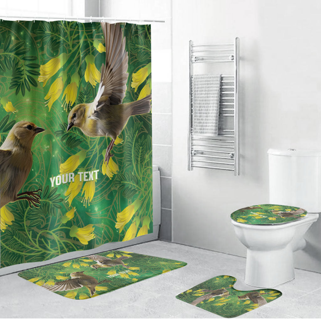 Bellbird New Zealand Personalised Bathroom Set Kowhai Flower Maori Pattern LT22 Bathroom Set (4 pcs) Green - Polynesian Pride