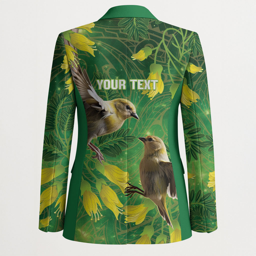 Bellbird New Zealand Personalised Blazer Kowhai Flower Maori Pattern LT22 - Polynesian Pride