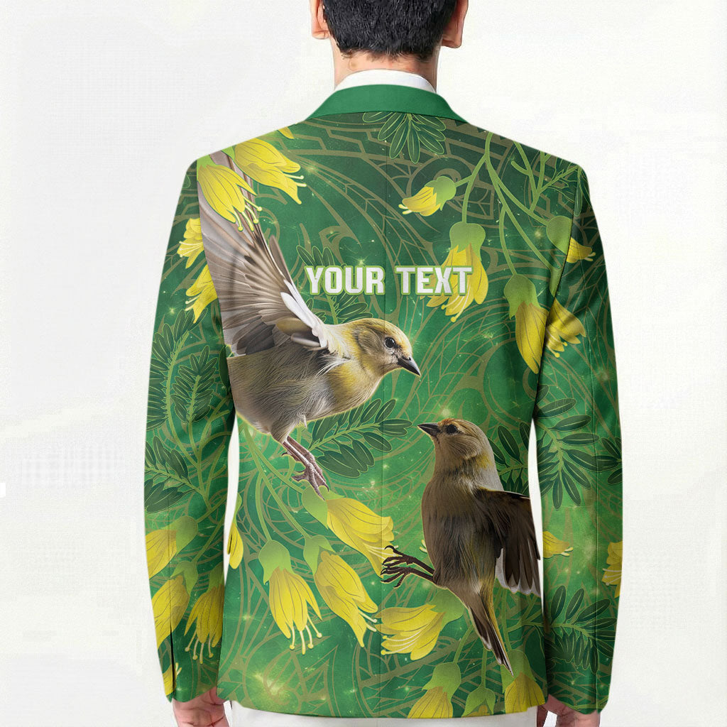 Bellbird New Zealand Personalised Blazer Kowhai Flower Maori Pattern LT22 - Polynesian Pride