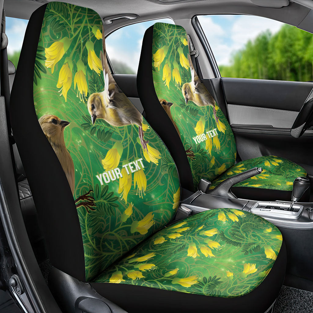 Bellbird New Zealand Personalised Car Seat Cover Kowhai Flower Maori Pattern LT22 - Polynesian Pride