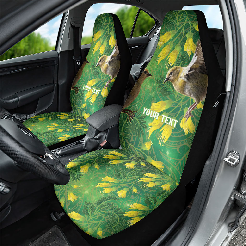 Bellbird New Zealand Personalised Car Seat Cover Kowhai Flower Maori Pattern LT22 - Polynesian Pride