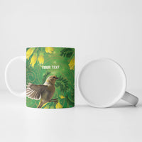 Bellbird New Zealand Personalised Ceramic Mug Kowhai Flower Maori Pattern LT22 - Polynesian Pride