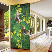 Bellbird New Zealand Personalised Door Cover Kowhai Flower Maori Pattern LT22 - Polynesian Pride