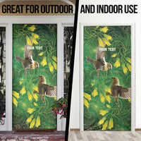Bellbird New Zealand Personalised Door Cover Kowhai Flower Maori Pattern LT22 - Polynesian Pride
