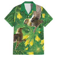 Bellbird New Zealand Personalised Family Matching Puletasi and Hawaiian Shirt Kowhai Flower Maori Pattern