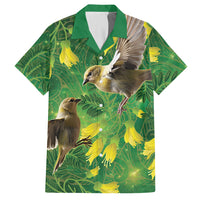 Bellbird New Zealand Personalised Hawaiian Shirt Kowhai Flower Maori Pattern LT22 Green - Polynesian Pride