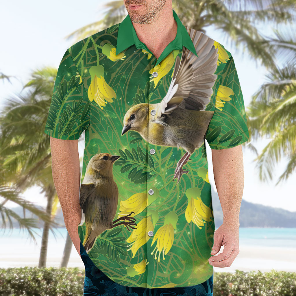 Bellbird New Zealand Personalised Hawaiian Shirt Kowhai Flower Maori Pattern LT22 - Polynesian Pride