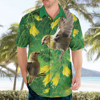 Bellbird New Zealand Personalised Hawaiian Shirt Kowhai Flower Maori Pattern LT22 - Polynesian Pride