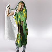 Bellbird New Zealand Personalised Hooded Blanket Kowhai Flower Maori Pattern LT22 - Polynesian Pride