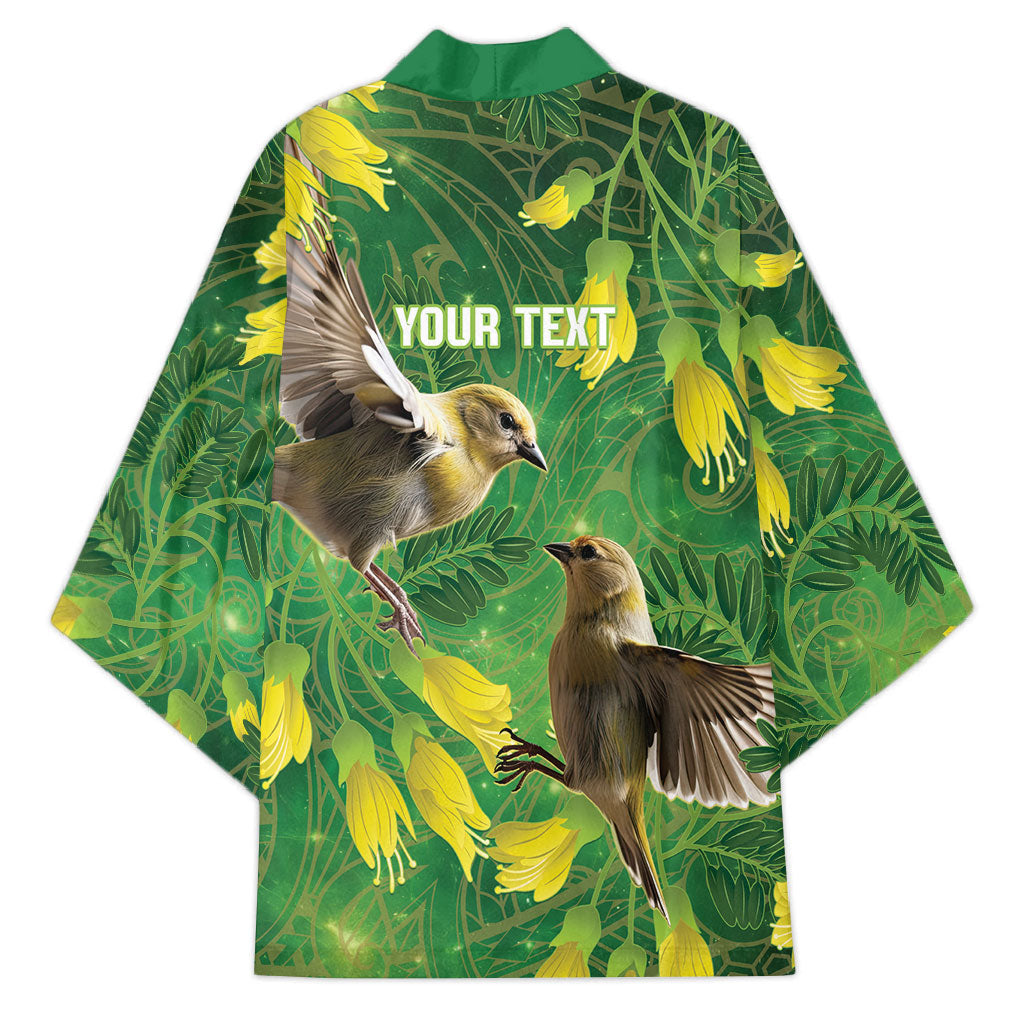 Bellbird New Zealand Personalised Kimono Kowhai Flower Maori Pattern LT22 - Polynesian Pride