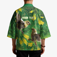 Bellbird New Zealand Personalised Kimono Kowhai Flower Maori Pattern LT22 - Polynesian Pride