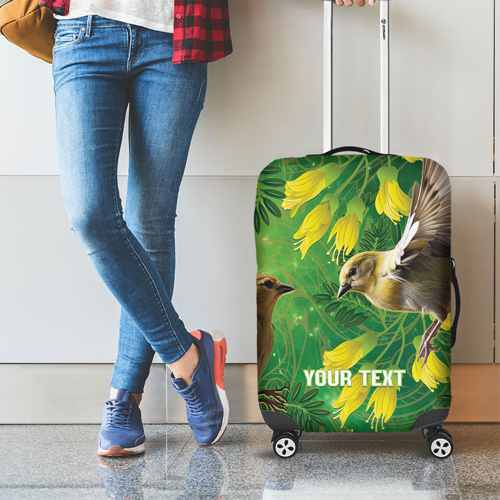 Bellbird New Zealand Personalised Luggage Cover Kowhai Flower Maori Pattern LT22 - Polynesian Pride