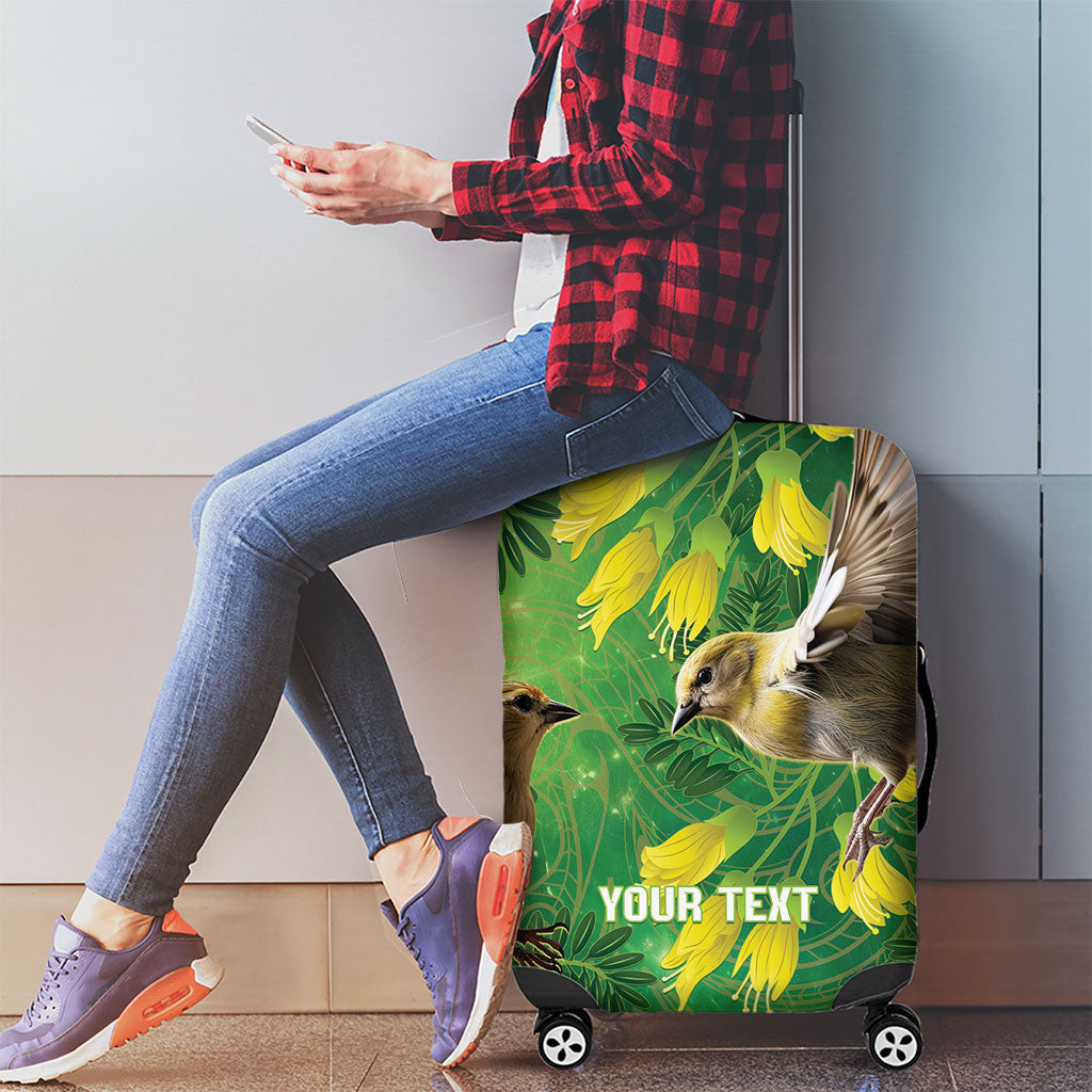 Bellbird New Zealand Personalised Luggage Cover Kowhai Flower Maori Pattern LT22 - Polynesian Pride
