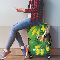 Bellbird New Zealand Personalised Luggage Cover Kowhai Flower Maori Pattern LT22 - Polynesian Pride