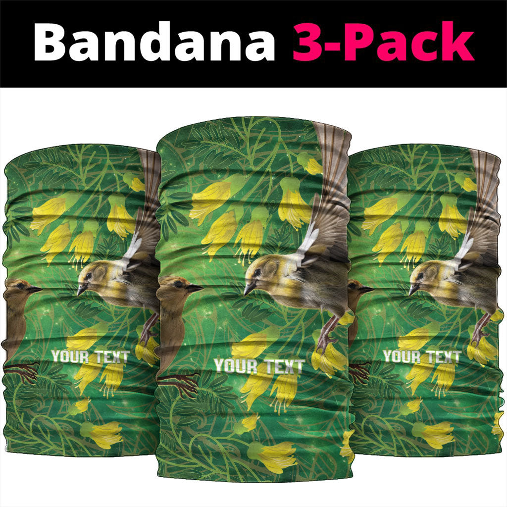 Bellbird New Zealand Personalised Neck Gaiter Kowhai Flower Maori Pattern LT22 package One Size: 25*50cm Green - Polynesian Pride