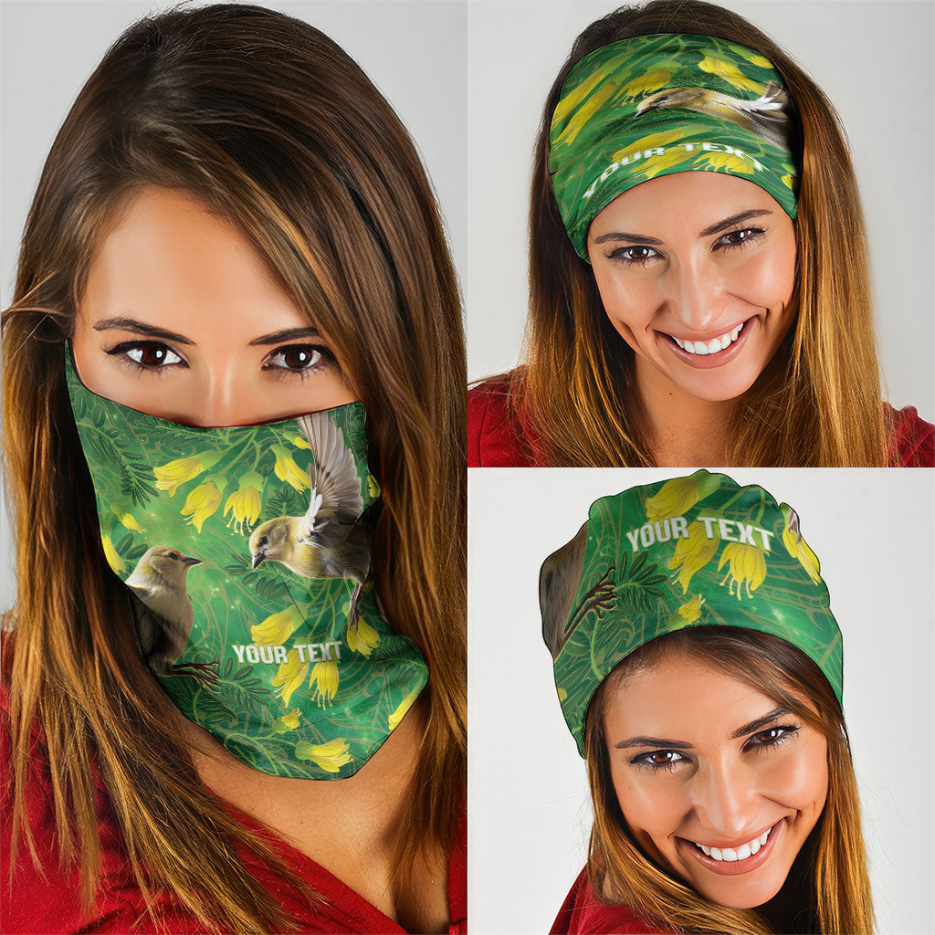 Bellbird New Zealand Personalised Neck Gaiter Kowhai Flower Maori Pattern LT22 - Polynesian Pride