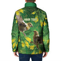 Bellbird New Zealand Personalised Padded Jacket Kowhai Flower Maori Pattern LT22 - Polynesian Pride