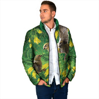 Bellbird New Zealand Personalised Padded Jacket Kowhai Flower Maori Pattern LT22 - Polynesian Pride