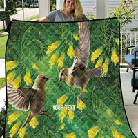 Bellbird New Zealand Personalised Quilt Kowhai Flower Maori Pattern