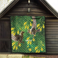Bellbird New Zealand Personalised Quilt Kowhai Flower Maori Pattern