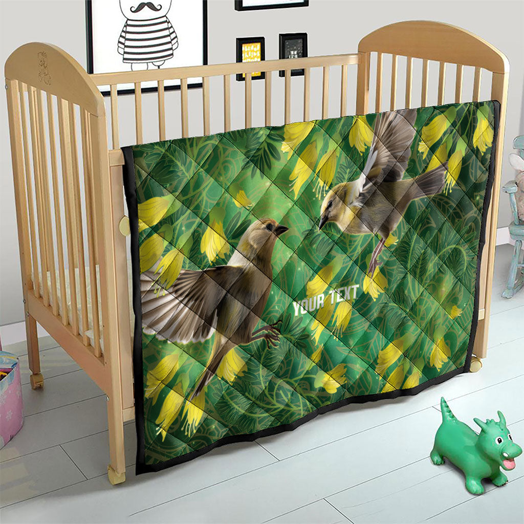 Bellbird New Zealand Personalised Quilt Kowhai Flower Maori Pattern