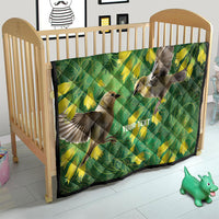 Bellbird New Zealand Personalised Quilt Kowhai Flower Maori Pattern