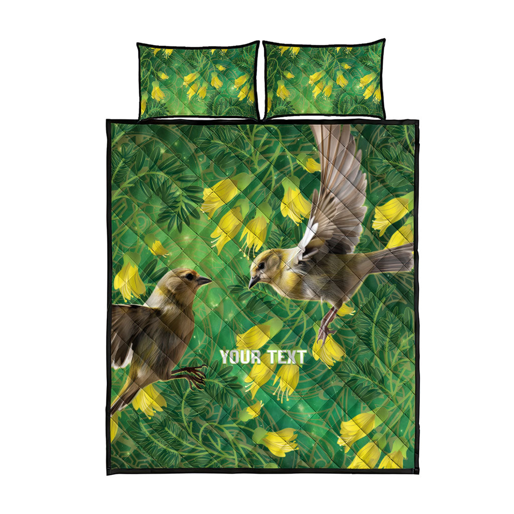 Bellbird New Zealand Personalised Quilt Bed Set Kowhai Flower Maori Pattern LT22 - Polynesian Pride