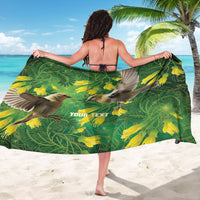Bellbird New Zealand Personalised Sarong Kowhai Flower Maori Pattern LT22 - Polynesian Pride