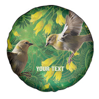 Bellbird New Zealand Personalised Spare Tire Cover Kowhai Flower Maori Pattern LT22 - Polynesian Pride