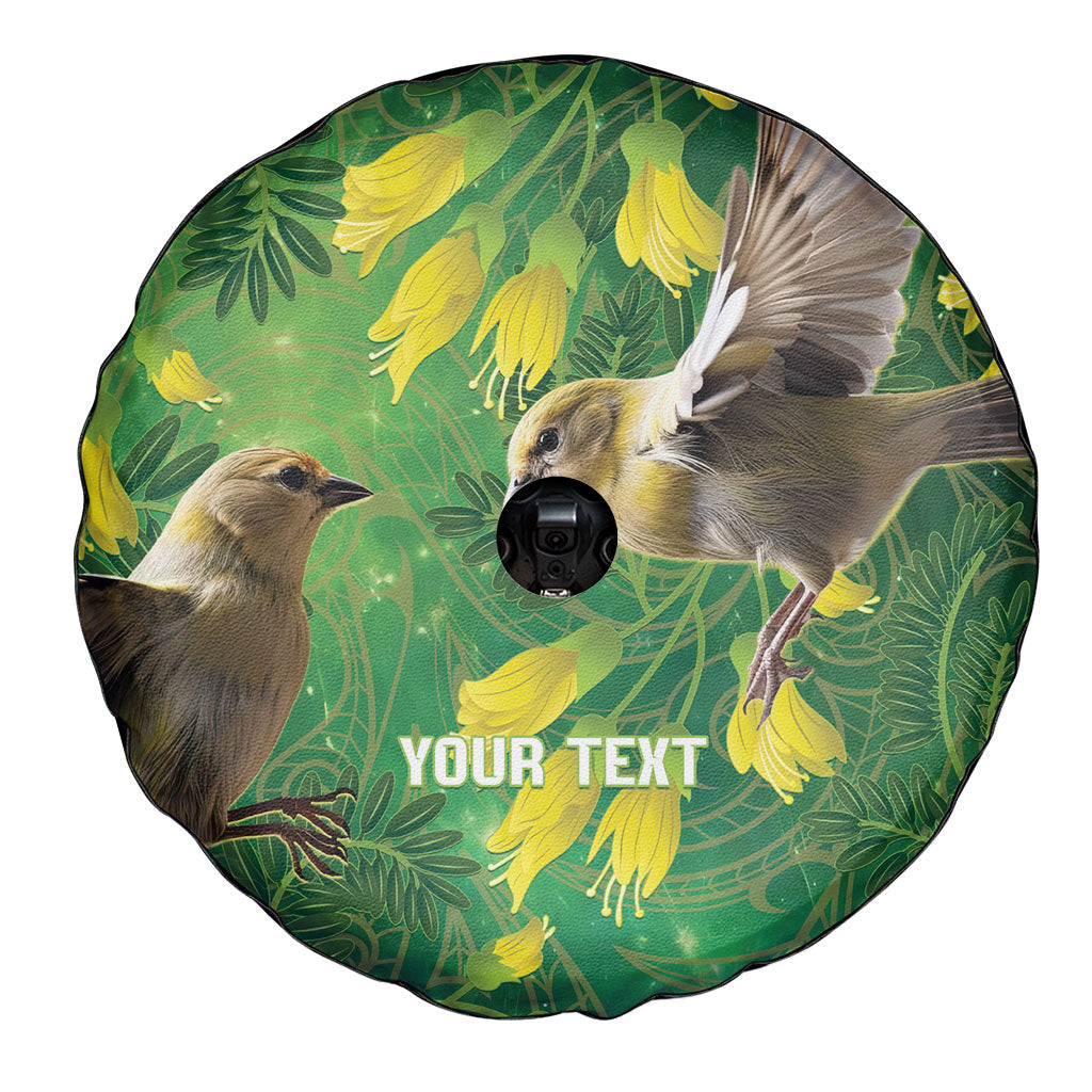Bellbird New Zealand Personalised Spare Tire Cover Kowhai Flower Maori Pattern LT22 - Polynesian Pride