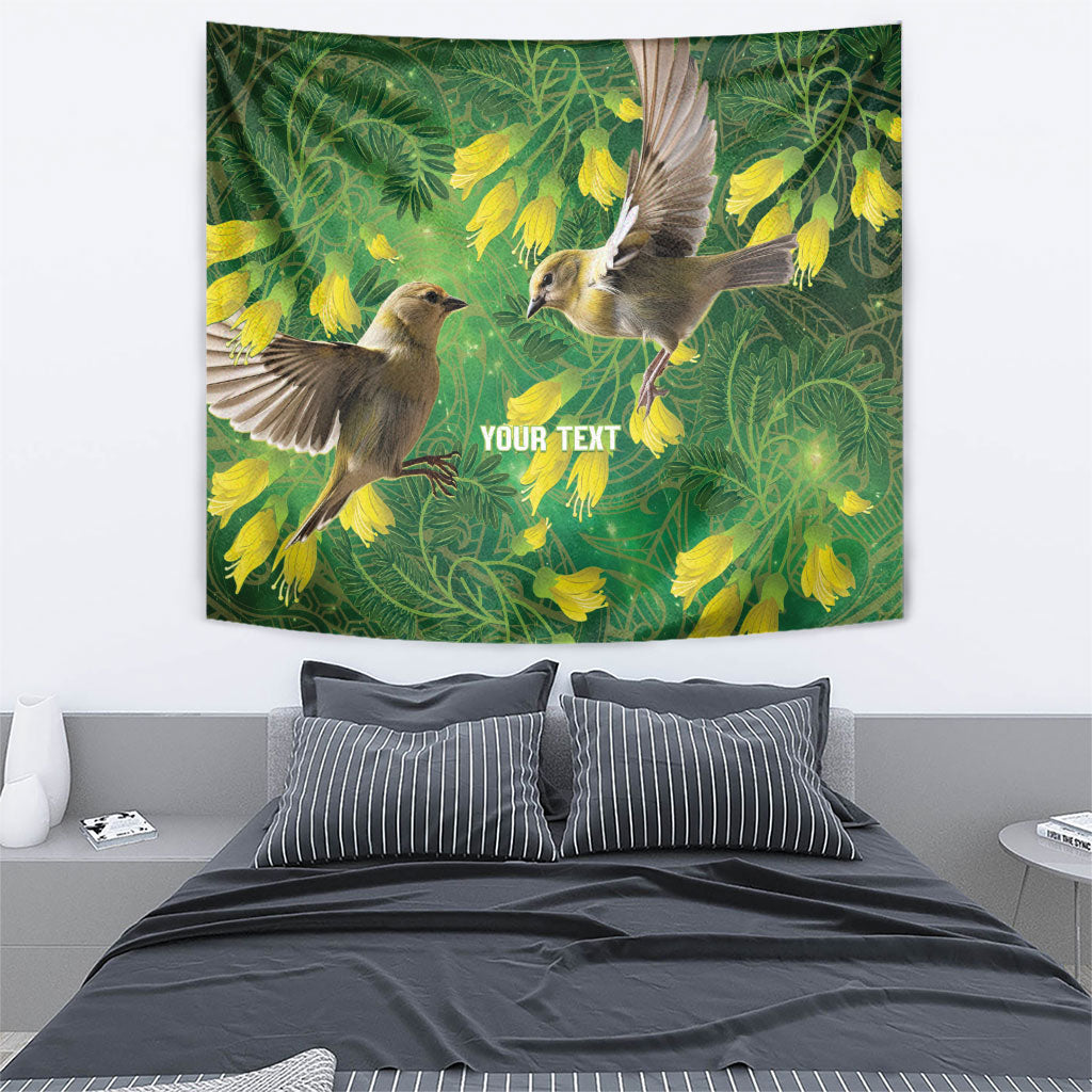 Bellbird New Zealand Personalised Tapestry Kowhai Flower Maori Pattern LT22 - Polynesian Pride