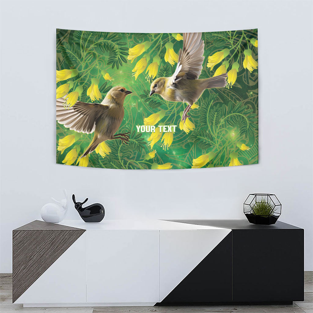 Bellbird New Zealand Personalised Tapestry Kowhai Flower Maori Pattern LT22 - Polynesian Pride
