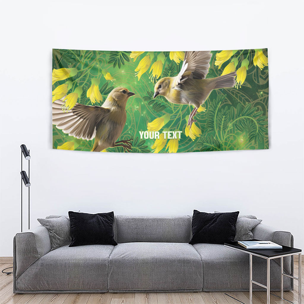 Bellbird New Zealand Personalised Tapestry Kowhai Flower Maori Pattern LT22 - Polynesian Pride