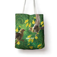 Bellbird New Zealand Personalised Tote Bag Kowhai Flower Maori Pattern LT22 - Polynesian Pride
