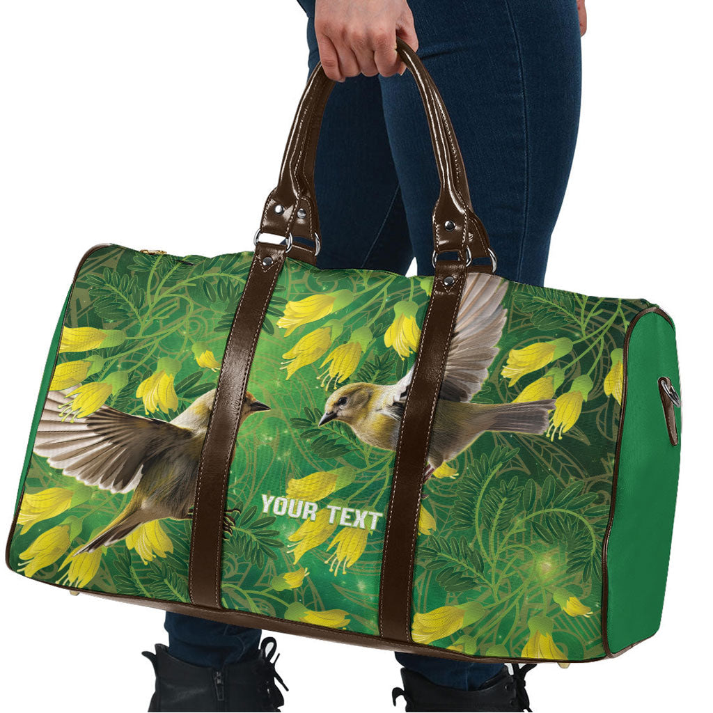 Bellbird New Zealand Personalised Travel Bag Kowhai Flower Maori Pattern LT22 - Polynesian Pride