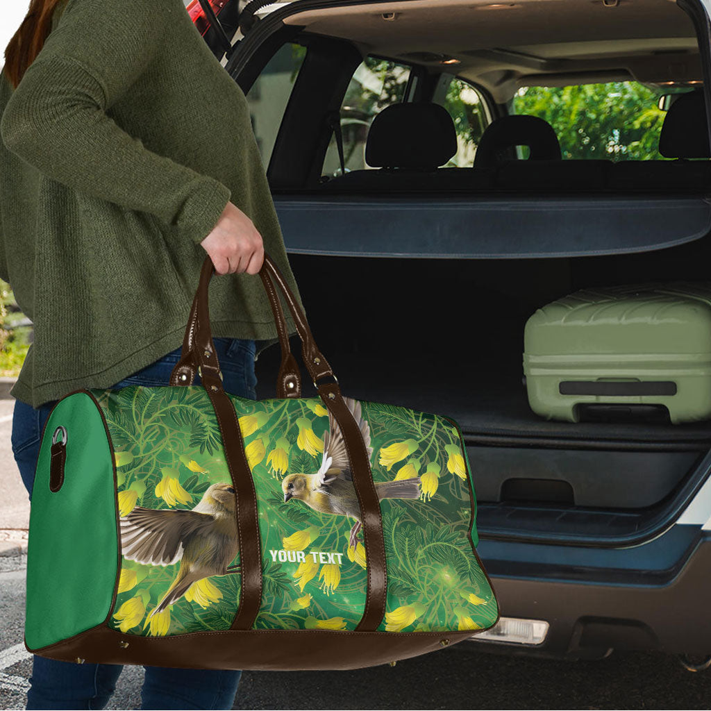 Bellbird New Zealand Personalised Travel Bag Kowhai Flower Maori Pattern LT22 - Polynesian Pride