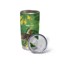 Bellbird New Zealand Personalised Tumbler Cup Kowhai Flower Maori Pattern LT22 - Polynesian Pride