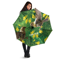 Bellbird New Zealand Personalised Umbrella Kowhai Flower Maori Pattern LT22 - Polynesian Pride