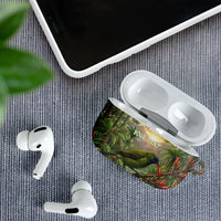 Bellbird New Zealand Personalised AirPods Case Korimako Harakeke Flower Native Forest LT22 - Polynesian Pride
