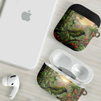 Bellbird New Zealand Personalised AirPods Case Korimako Harakeke Flower Native Forest LT22 - Polynesian Pride