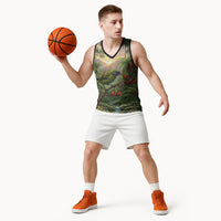 Bellbird New Zealand Personalised Basketball Jersey Korimako Harakeke Flower Native Forest LT22 - Polynesian Pride