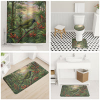 Bellbird New Zealand Personalised Bathroom Set Korimako Harakeke Flower Native Forest LT22 - Polynesian Pride