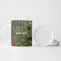 Bellbird New Zealand Personalised Ceramic Mug Korimako Harakeke Flower Native Forest LT22 - Polynesian Pride