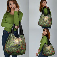 Bellbird New Zealand Personalised Grocery Bag Korimako Harakeke Flower Native Forest LT22 - Polynesian Pride