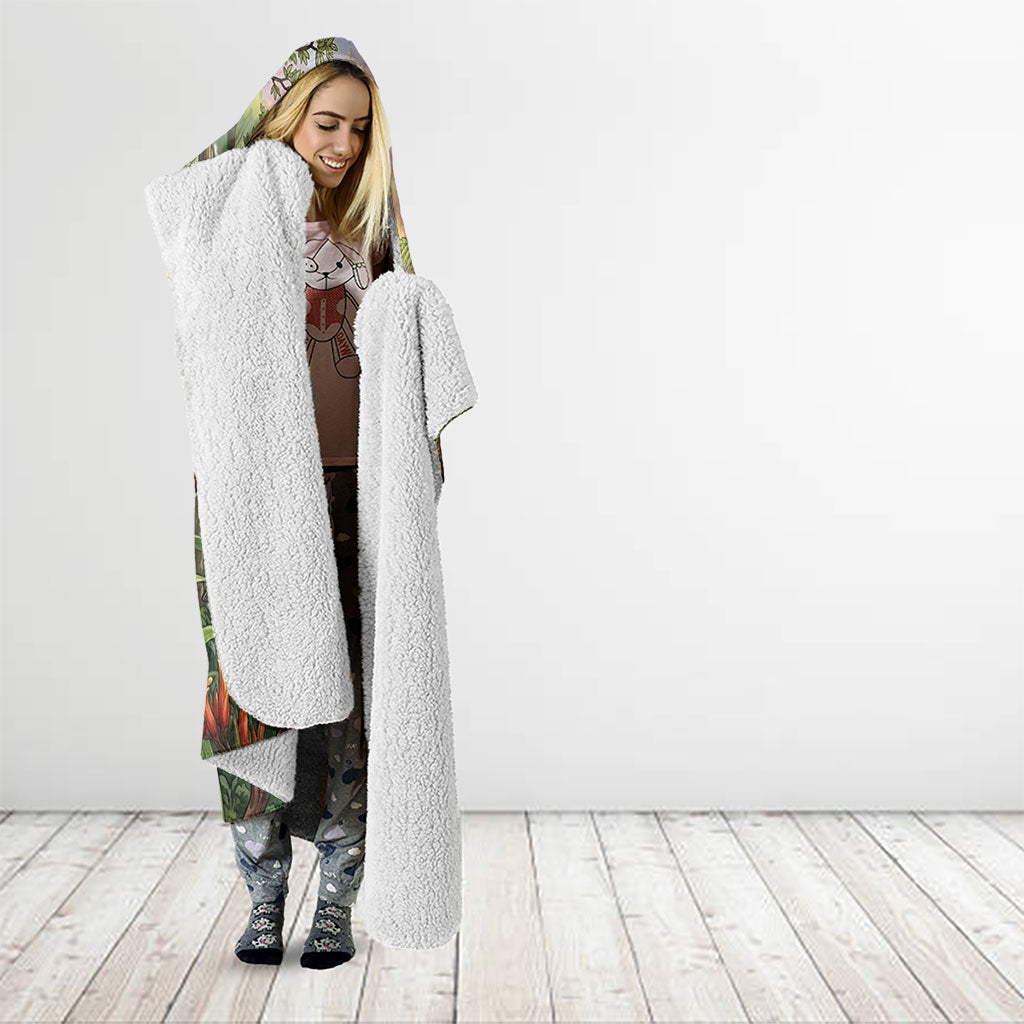 Bellbird New Zealand Personalised Hooded Blanket Korimako Harakeke Flower Native Forest LT22 - Polynesian Pride
